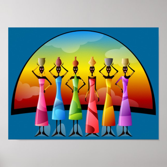 Afrikanska kvinnor med fartyg poster (Framsidan)