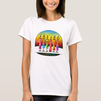 Afrikanska kvinnor med skyttlar. Färgrik afrika Tee Shirt