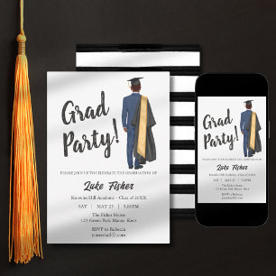 Afrikanska leavers Studenten Gown & Cap Inbjudningar