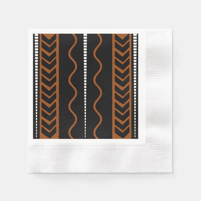 Afrikanska Lera Trasa Design Napkins Pappersservett (Framsidan)