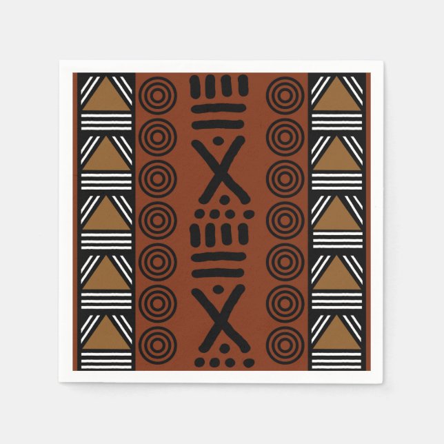 Afrikanska lerduk Bogolan designpapper servetter (Framsidan)