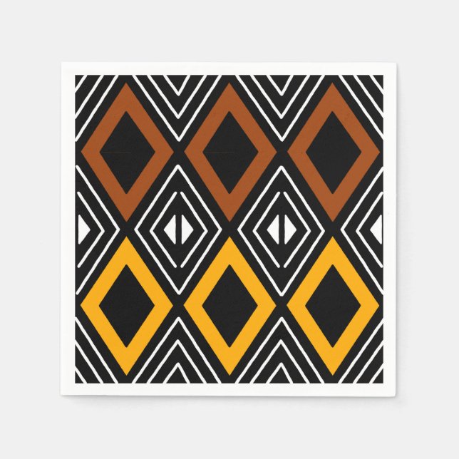 Afrikanska lerduk Bogolan designpapper servetter (Framsidan)