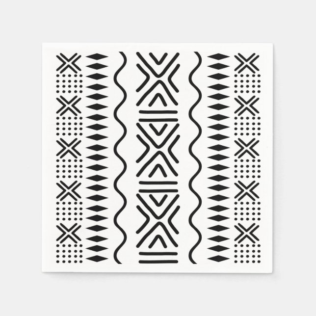 Afrikanska lerduk Bogolan designpapper servetter (Framsidan)