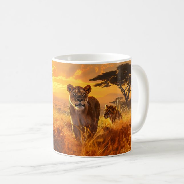 Afrikanska lioness kaffemugg (Framsida höger)