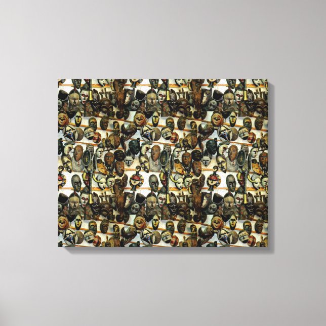 Afrikanska masker canvastryck (Framsida)