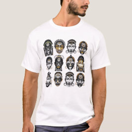Afrikanska Masker Tribalns Själv T Shirt