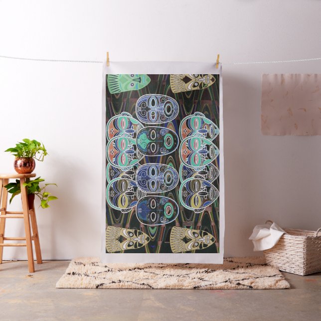 Afrikanska masker V1 Tyg (In Situ)