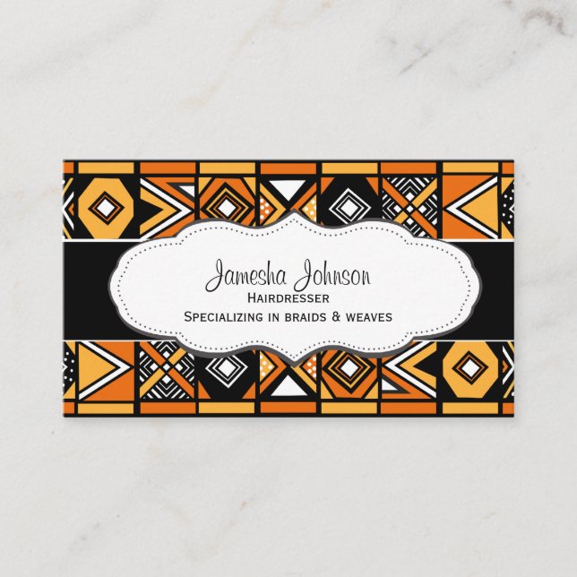 Afrikanska mönstervisitkortar visitkort (Framsida)