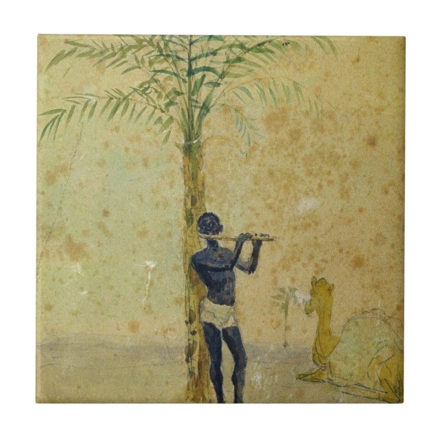 Afrikanska Motiff Kakelplatta (Framsidan)