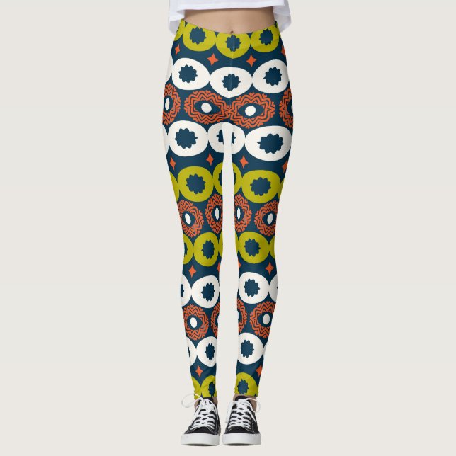 Afrikanska ovalformer: Färgfläckfria. Leggings (Framsida)