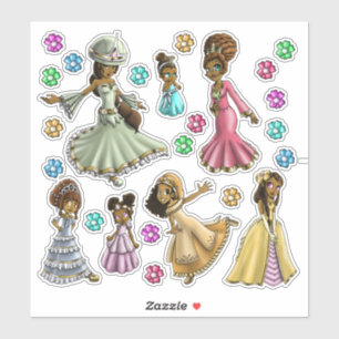 Afrikanska princesses-cut vinyl Sticker Klistermärken