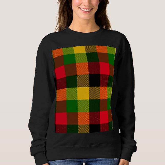 Afrikanska Rasta Reggae Färger Karo Mönster Design T Shirt (Framsida)