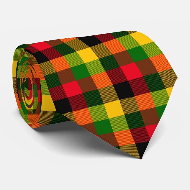Afrikanska Rasta Reggae Färger Plaid Mönster Desig Slips (Skapare uppladdad)