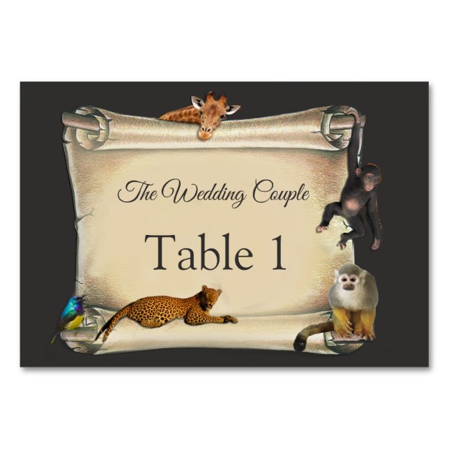 Afrikanska Safari Sunset Bord-kort Bordsnummer (Framsidan)