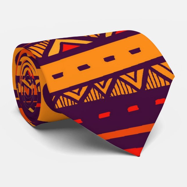 Afrikanska stam- mönstermanar tie slips (Rullad)