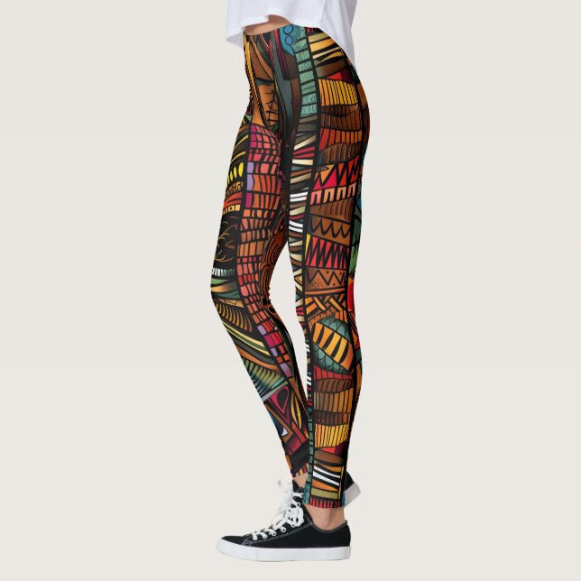 Afrikanska stam-mönstrade leggings (Vänster)