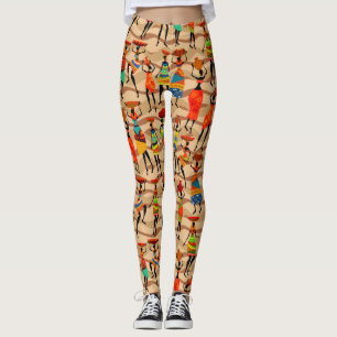 Afrikanska stamkvinnor Mönster Leggings