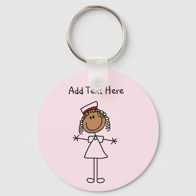 Afrikanska Stick figur-skjortor och -gåvor Nyckelring (Framsida)