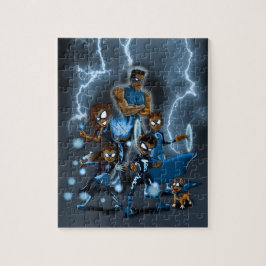 Afrikanska superhjälten-familjen pussel