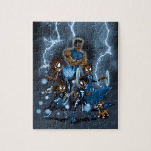 Afrikanska superhjälten-familjen pussel