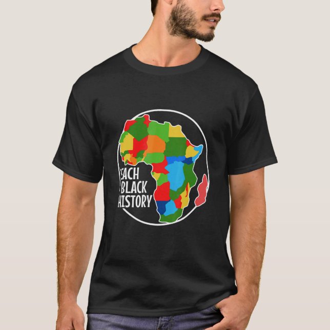 Afrikanska symboler för Teach Black History Histor T Shirt (Framsida)
