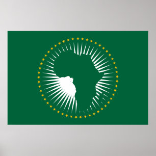 Afrikanska unionens Flagga Poster Papper
