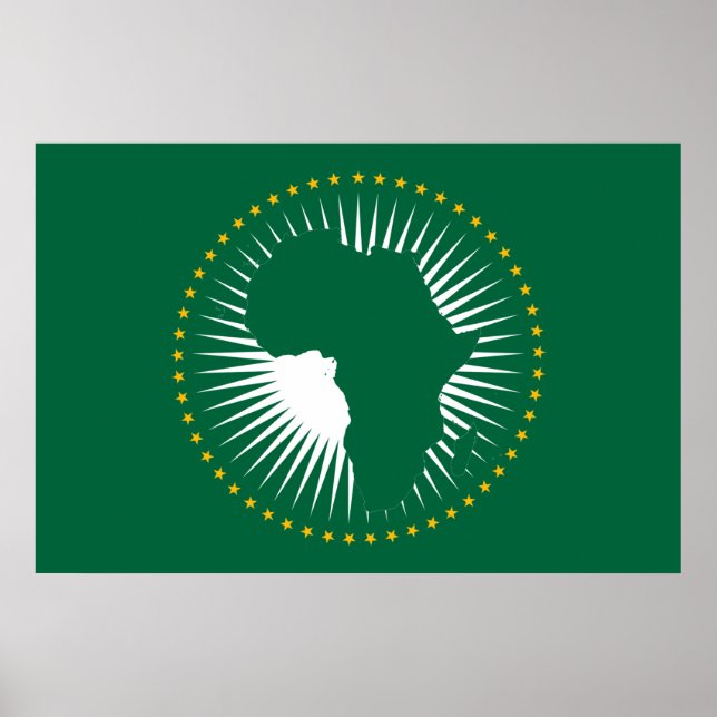Afrikanska unionens Flagga Poster Papper (Framsidan)