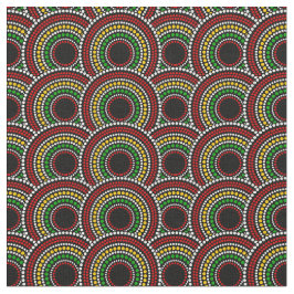 Afrikanska utskriftskretsar Mönster i Grönten Red  Tyg
