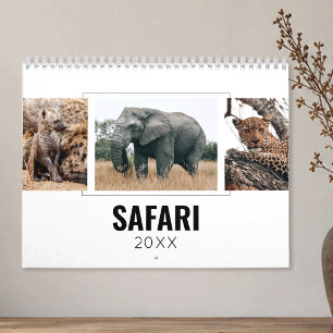 Afrikanska Vilda Djur Safari Foton De Fem Stora Kalender