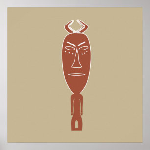 afrikanskt abstrakt porträtt poster
