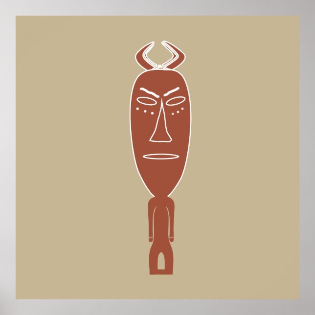 afrikanskt abstrakt porträtt poster (Framsidan)