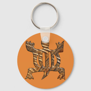 Afrikanskt Adinkra symbol av adaptability.DENKYEM Nyckelring