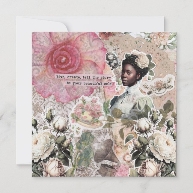 Afrikanskt amerikanskt Viktoriskt kort för flata h (Framsida)