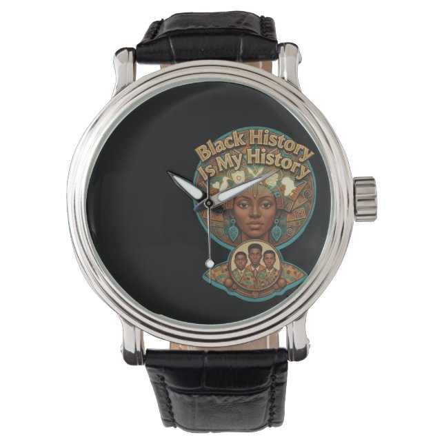 Afrikanskt arv Svart historia är min historia Armbandsur (Framsida)