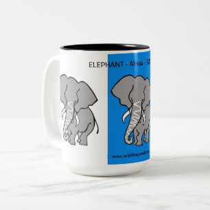 Afrikanskt djur - Coola ELEPHANT - Vildlevande - Två-Tonad Mugg