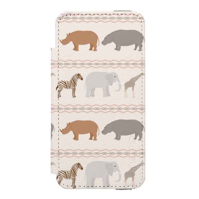 Afrikanskt djurmönster 1 incipio iPhone wallet skal (Folio Framsidan)