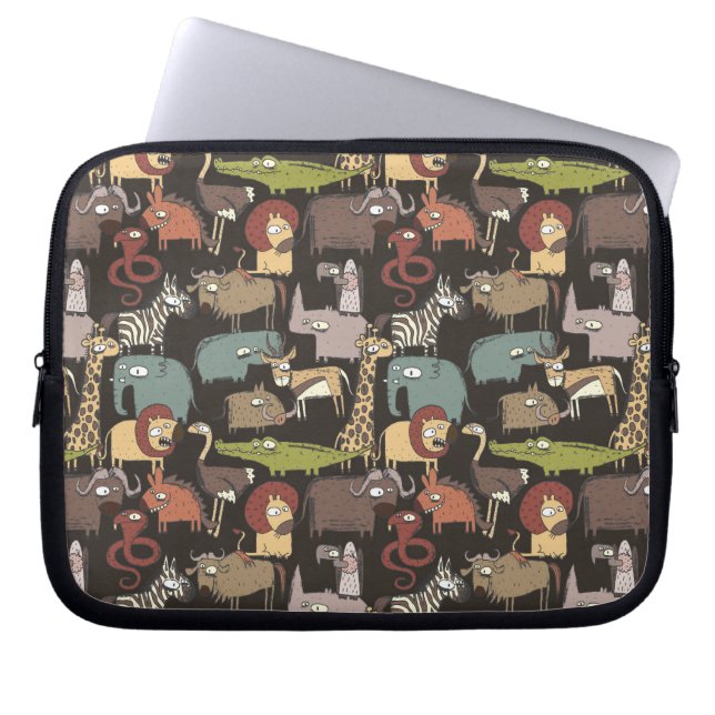 Afrikanskt djurmönster laptop fodral (Framsidan)
