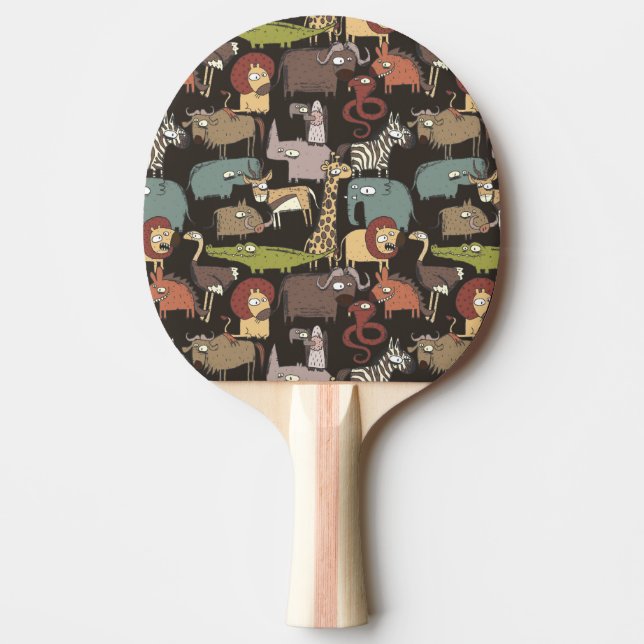 Afrikanskt djurmönster pingisracket (Framsidan)