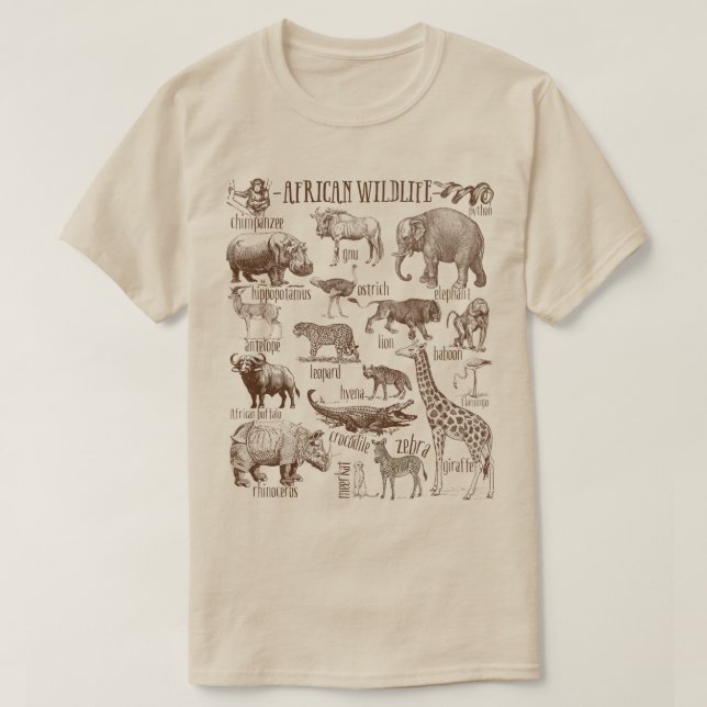 Afrikanskt djurpaket för vilda djur  t shirt (Design framsida)