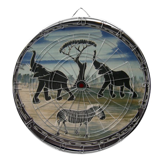 Afrikanskt elektroplåt darttavla (Framsidan)