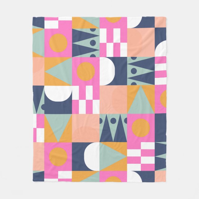 Afrikanskt färg block, geometriskt mönster. fleecefilt (Framsidan)