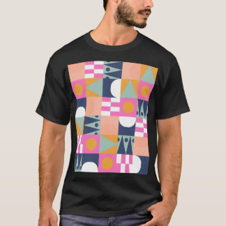 Afrikanskt färg block, geometriskt mönster. t shirt