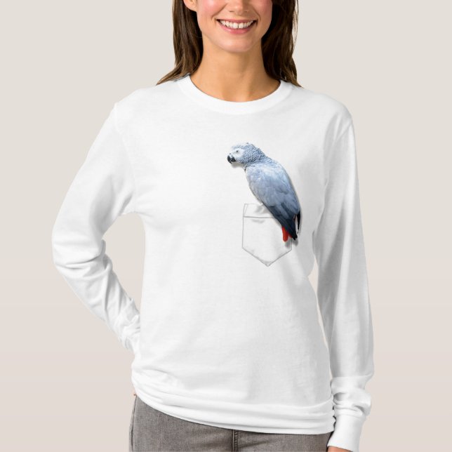 Afrikanskt Grått i fickan T-shirt (Framsida)