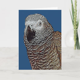 Afrikanskt Grått Parrot Birthday-kort Kort