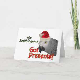 Afrikanskt Grått Parrot julkort Helgkort