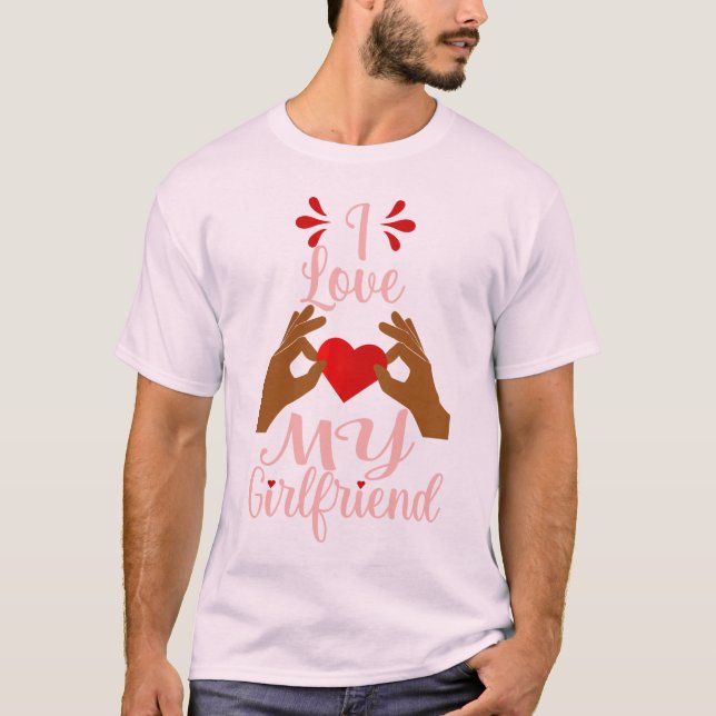 afrikanskt hjärta kärlek min flickvän romantik val t shirt (Framsida)