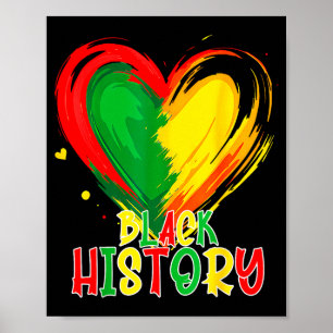 Afrikanskt hjärta svarta historiemånaden afroameri poster