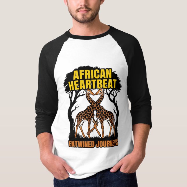 Afrikanskt hjärtslag sammanflätade resor t shirt (Framsida)