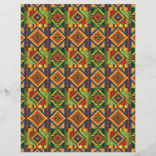 Afrikanskt Kente-mönster dubbelsidigt scrapbookpap