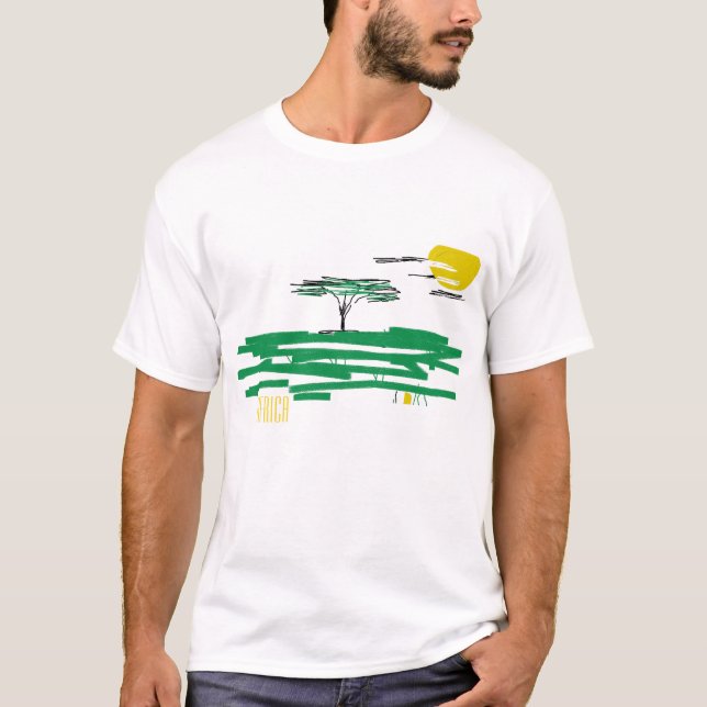 Afrikanskt Landskap Afrika Tryckt T-Shirt Toppar (Framsida)